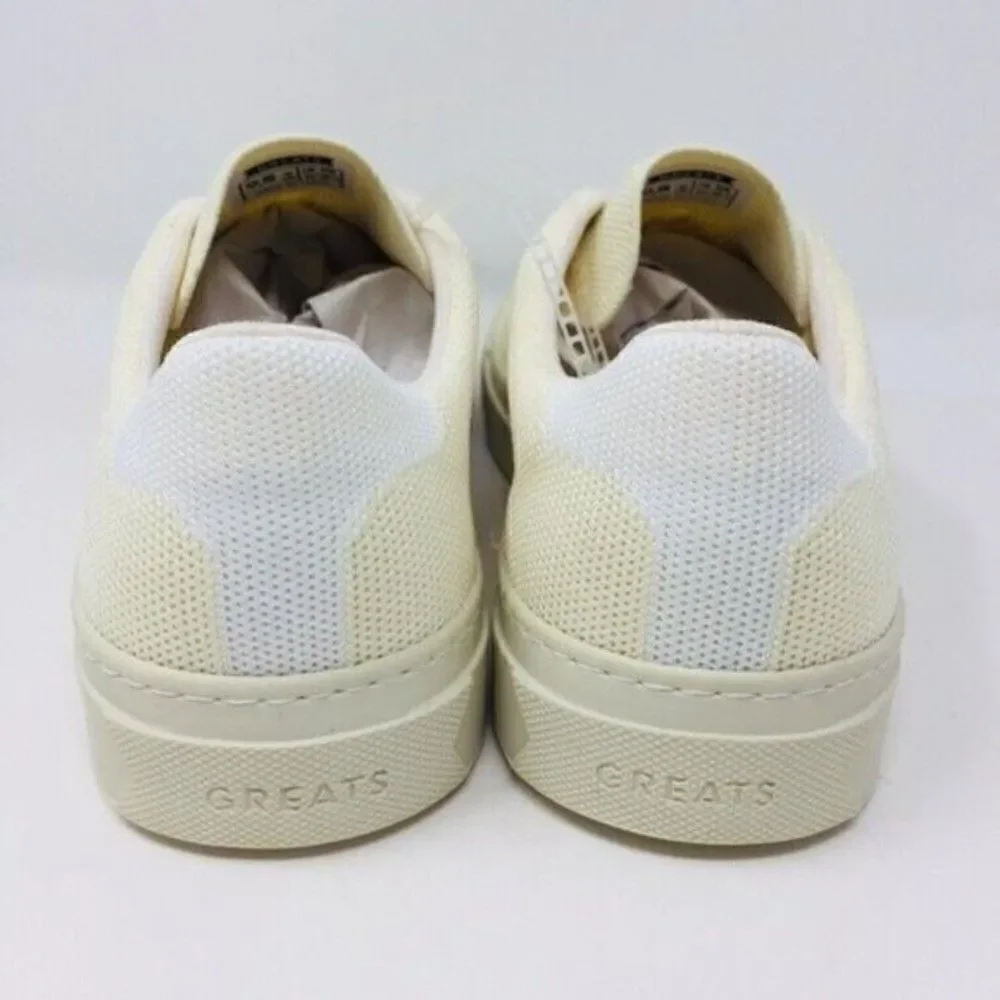 Greats Knit lace up Shoes 9.5 Cream color BoxQ